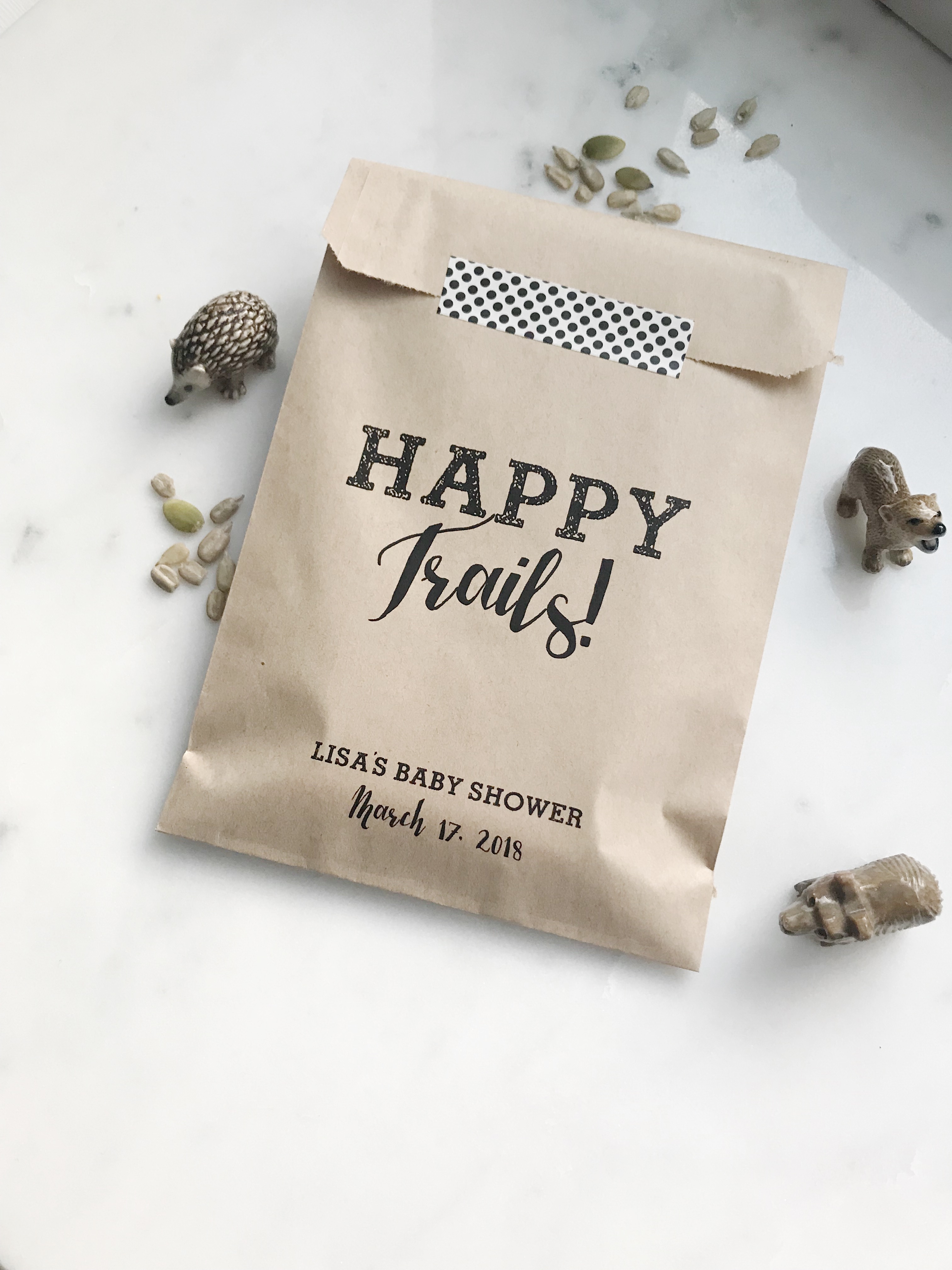 Happy Trails Wedding Trail Mix Favor Bags - SALTED Design Studio