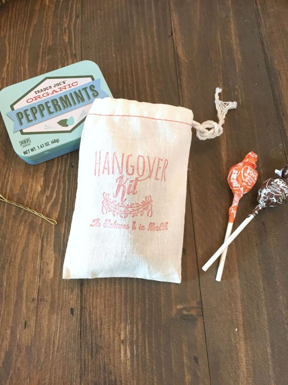 Hangover Kit Muslin Bags! 3x5 - Sold in sets of 6