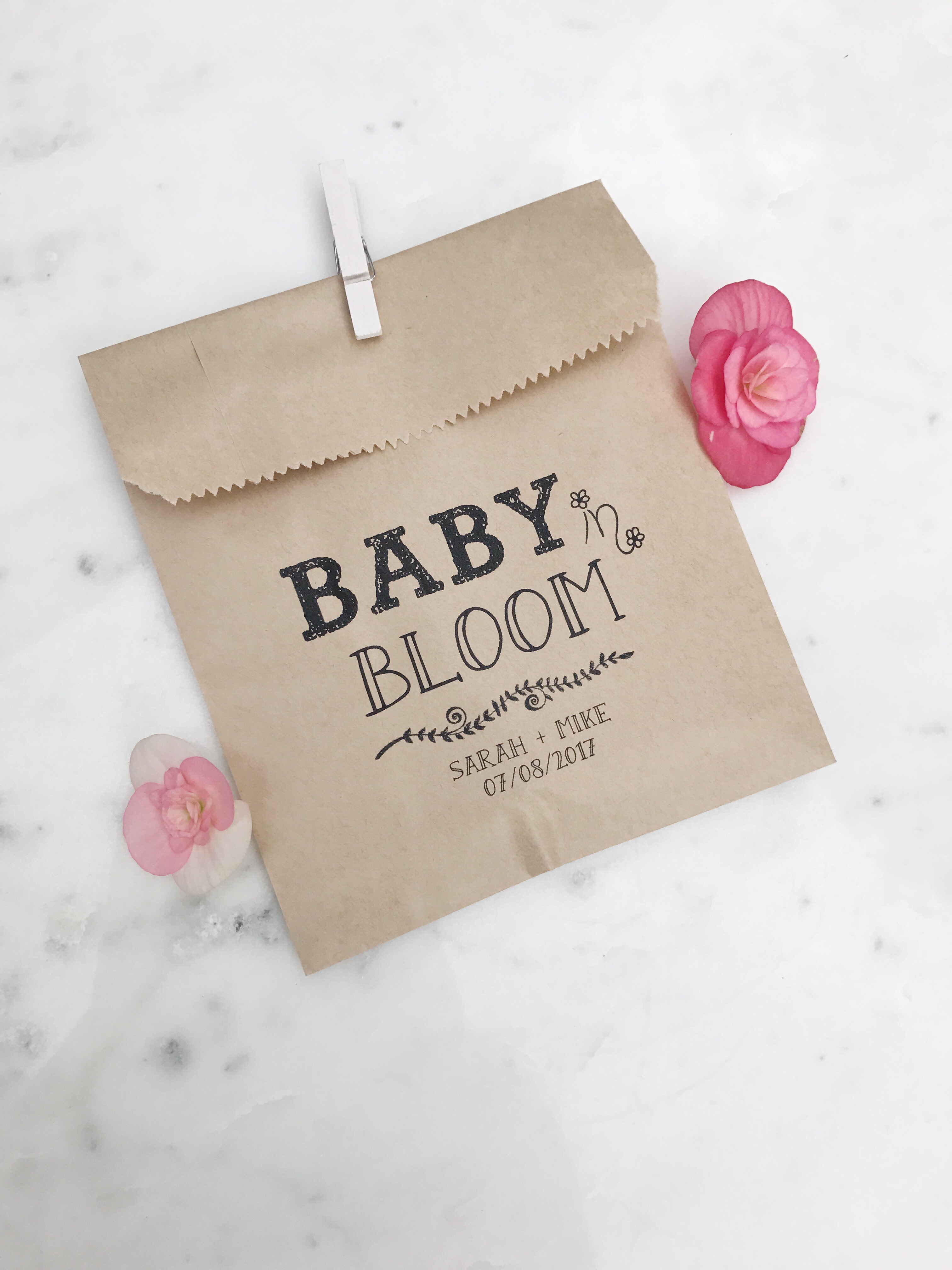 Baby in Bloom! Baby Shower Favor Bags - SALTED Design Studio