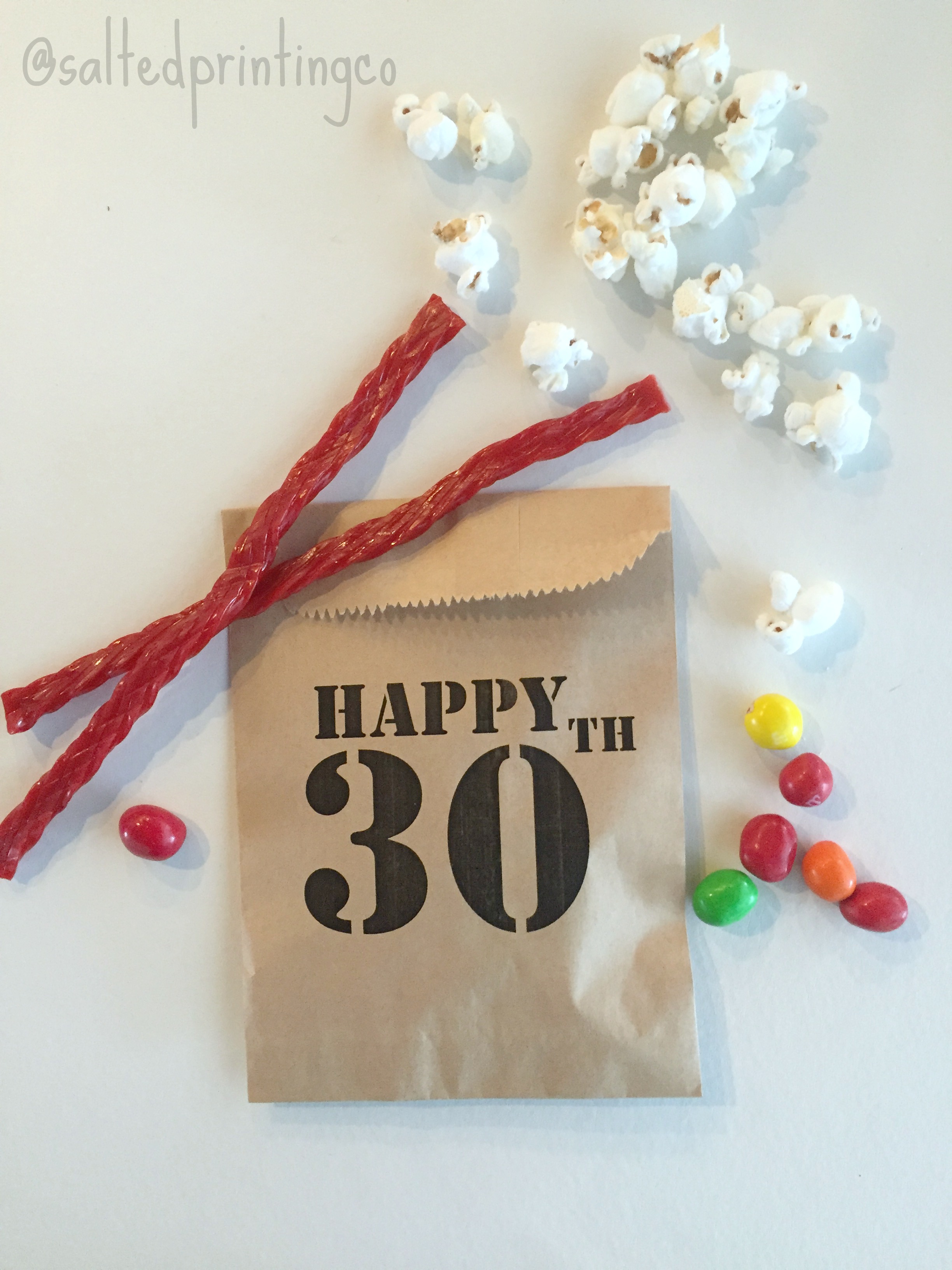 Happy 30th Birthday Surprise Party Favor Bags Salted Design Studio