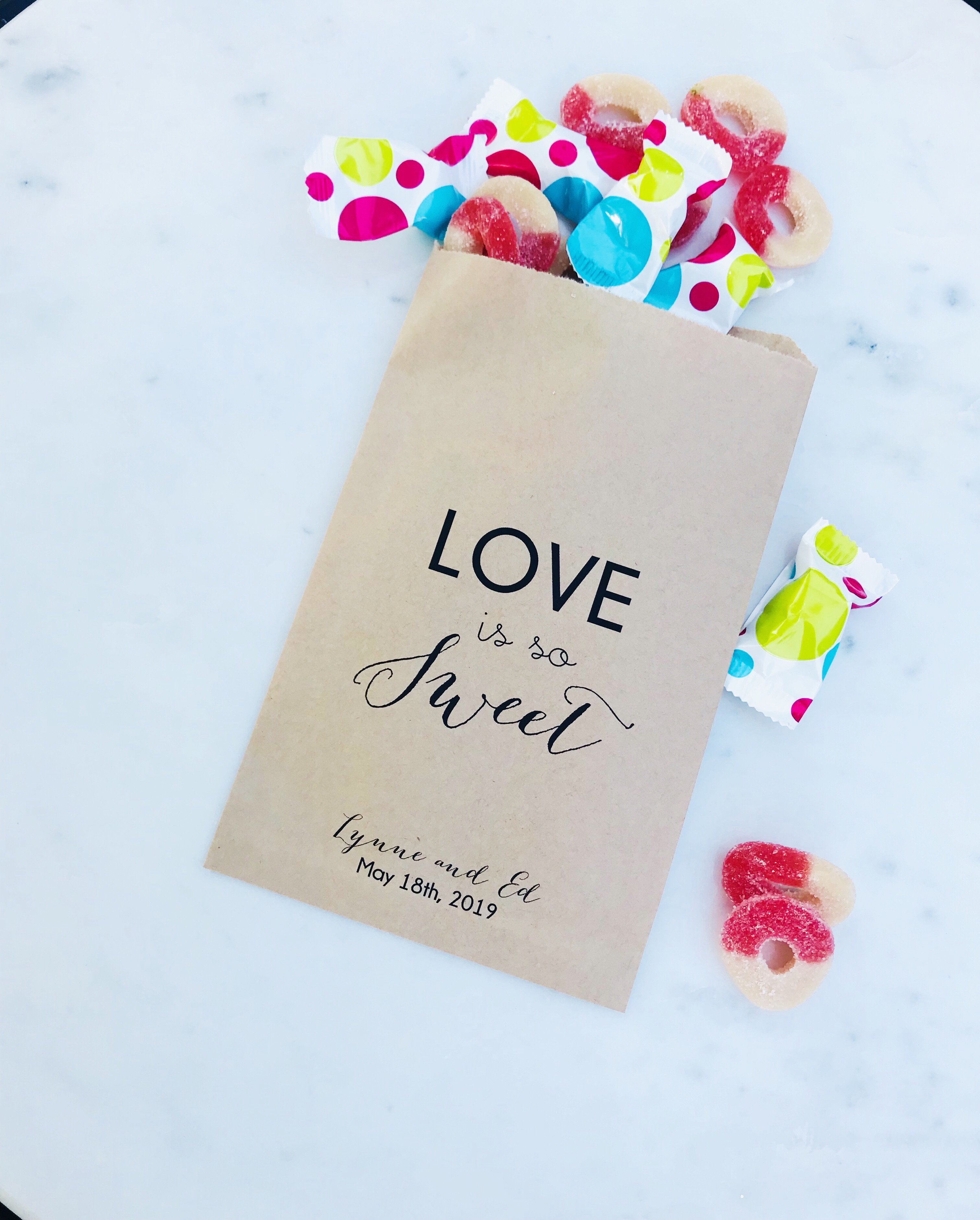 Love Sweet Wedding Candy Bar Bags - SALTED Design Studio