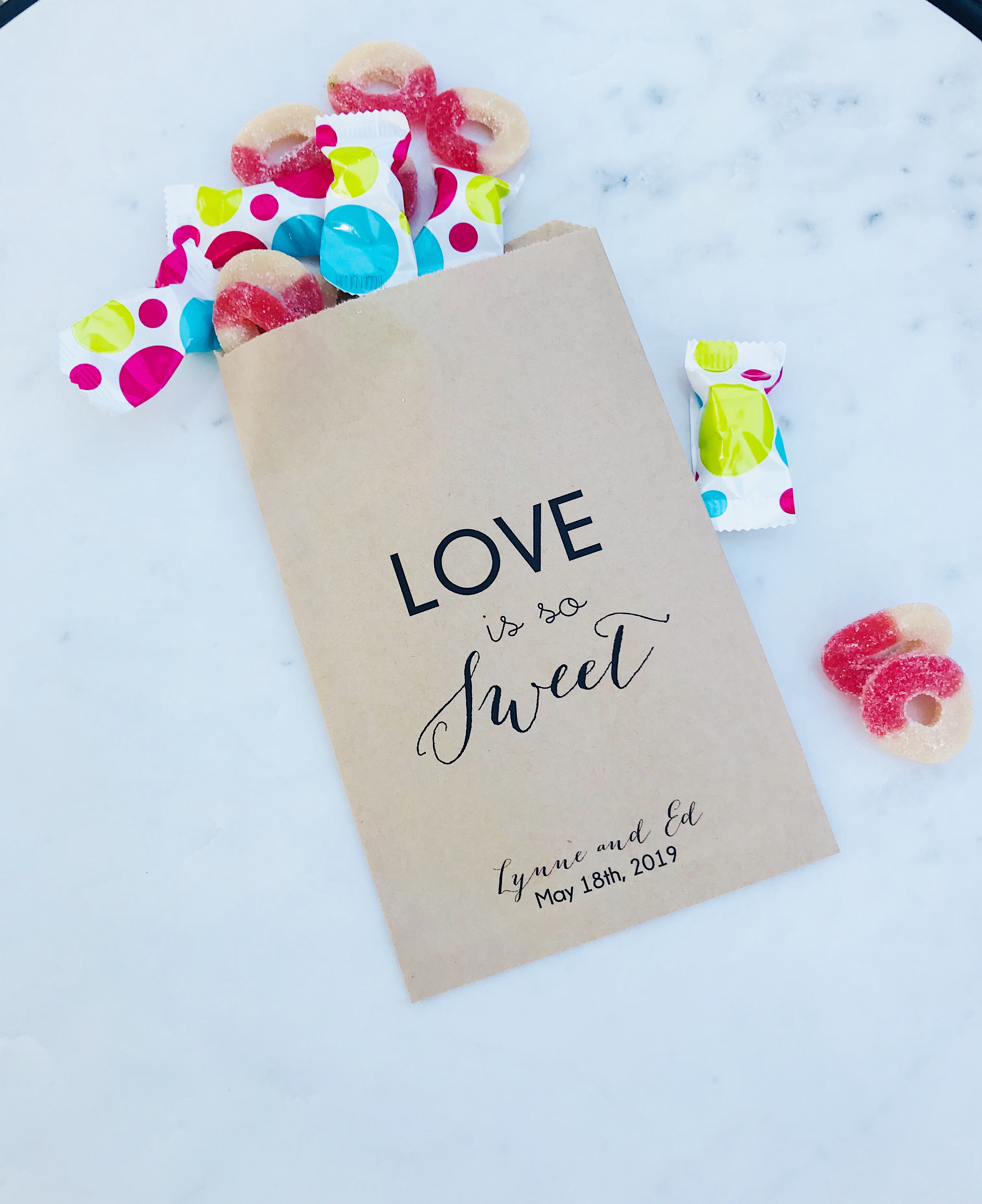 Love Sweet Wedding Candy Bar Bags - SALTED Design Studio