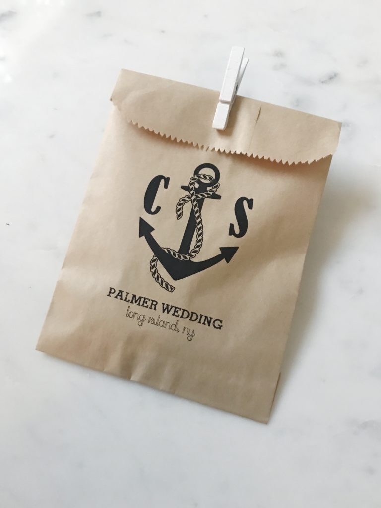 Nautical Wedding Monogrammed Favor Bags