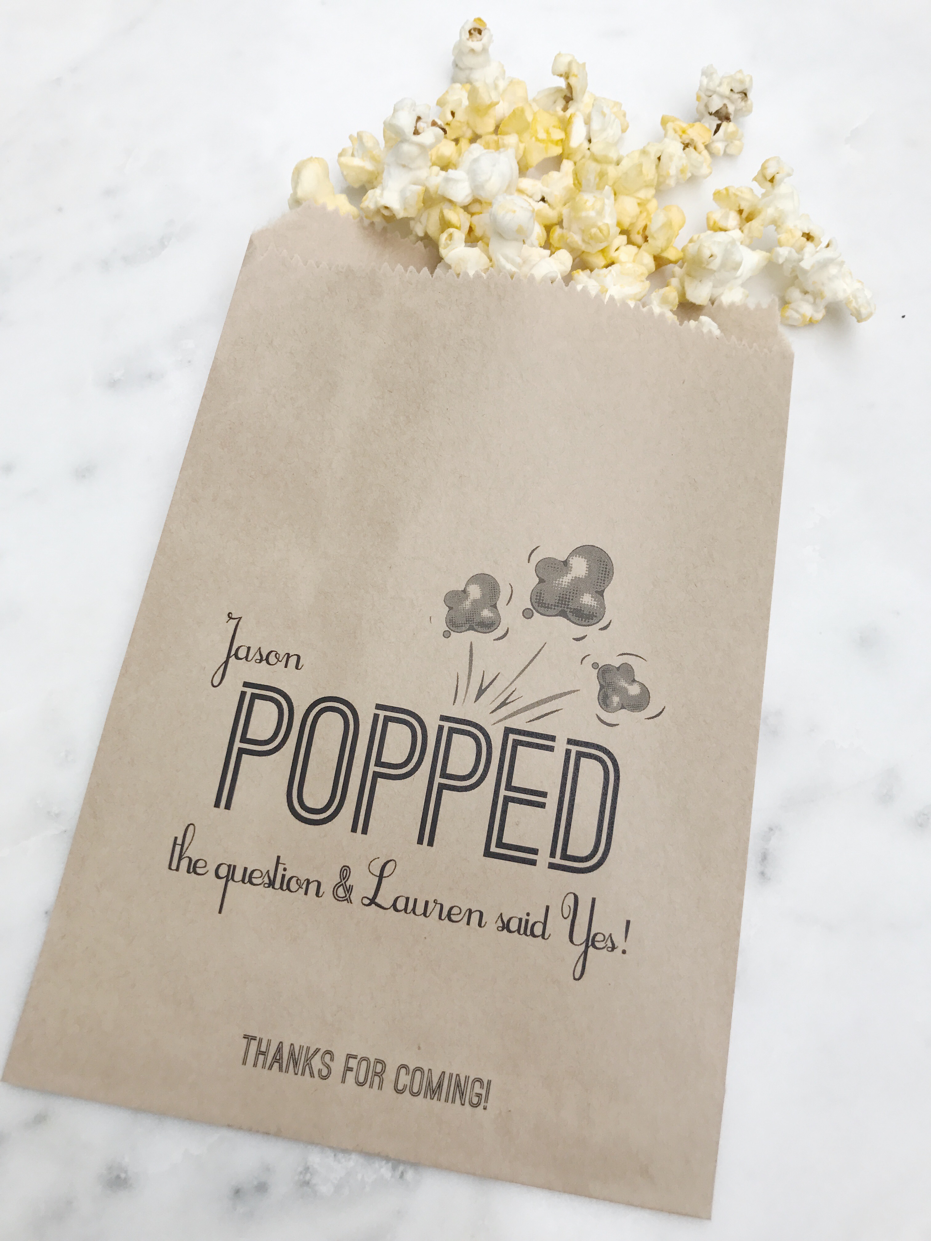 Popped Question Engagement Favor Bags - SALTED Design Studio