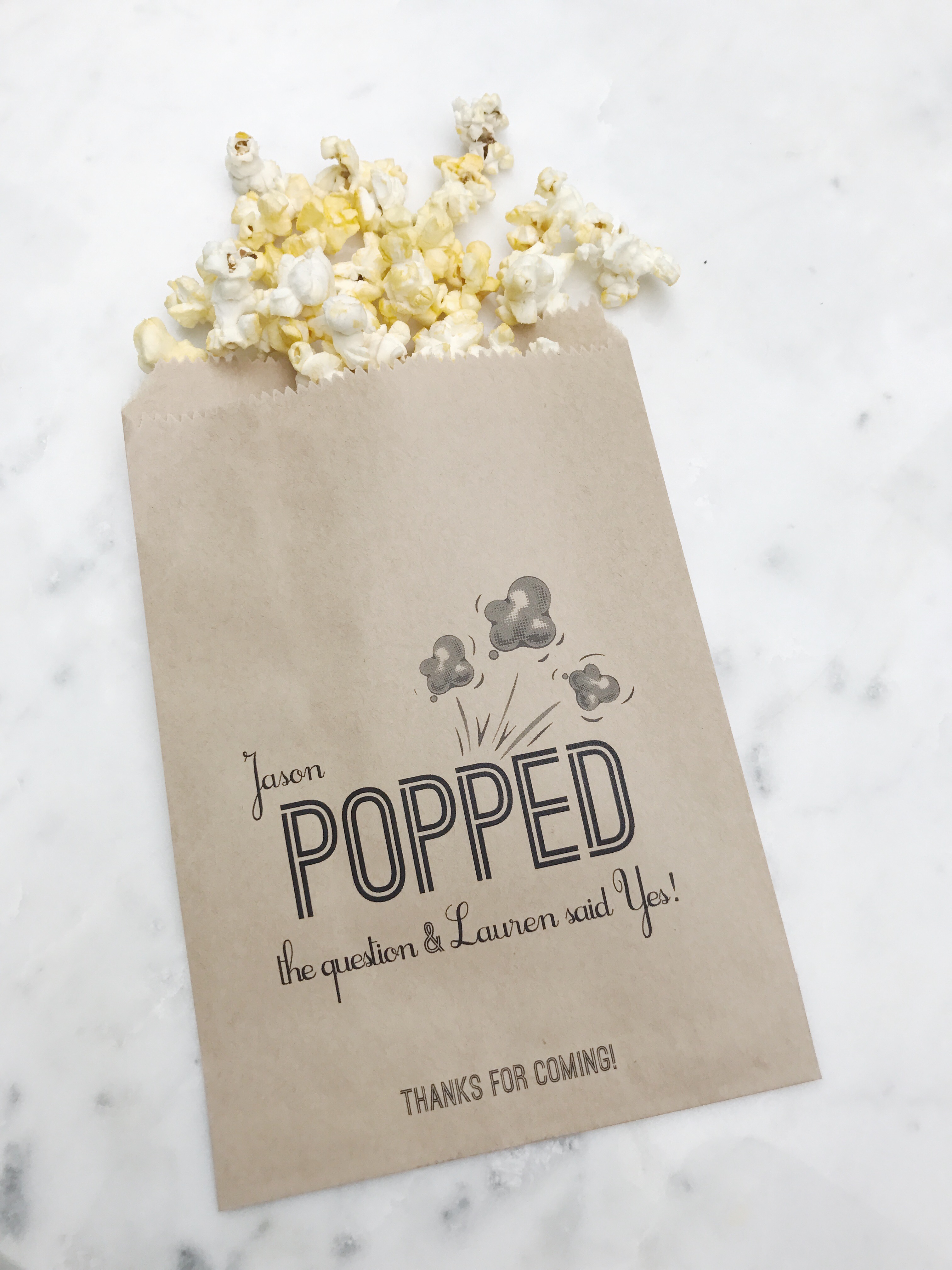 Popped Question Engagement Favor Bags - SALTED Design Studio