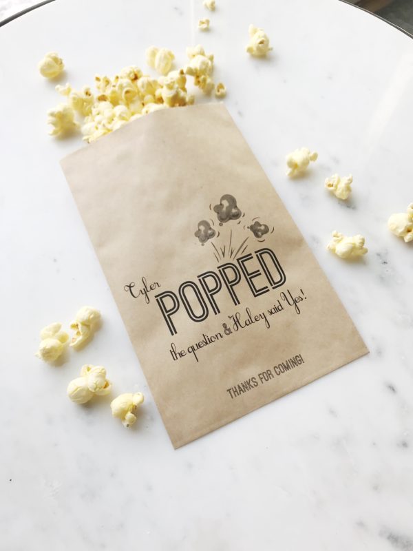 Popped Question Engagement Favor Bags