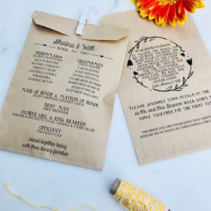 Sweet Hearts Wedding Program Bag