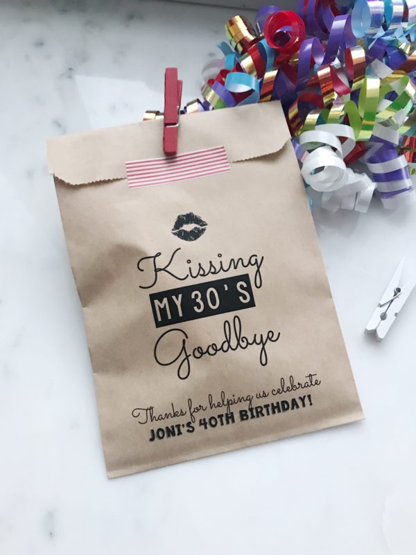 Kiss Goodbye Birthday Favor Bags - SALTED Design Studio
