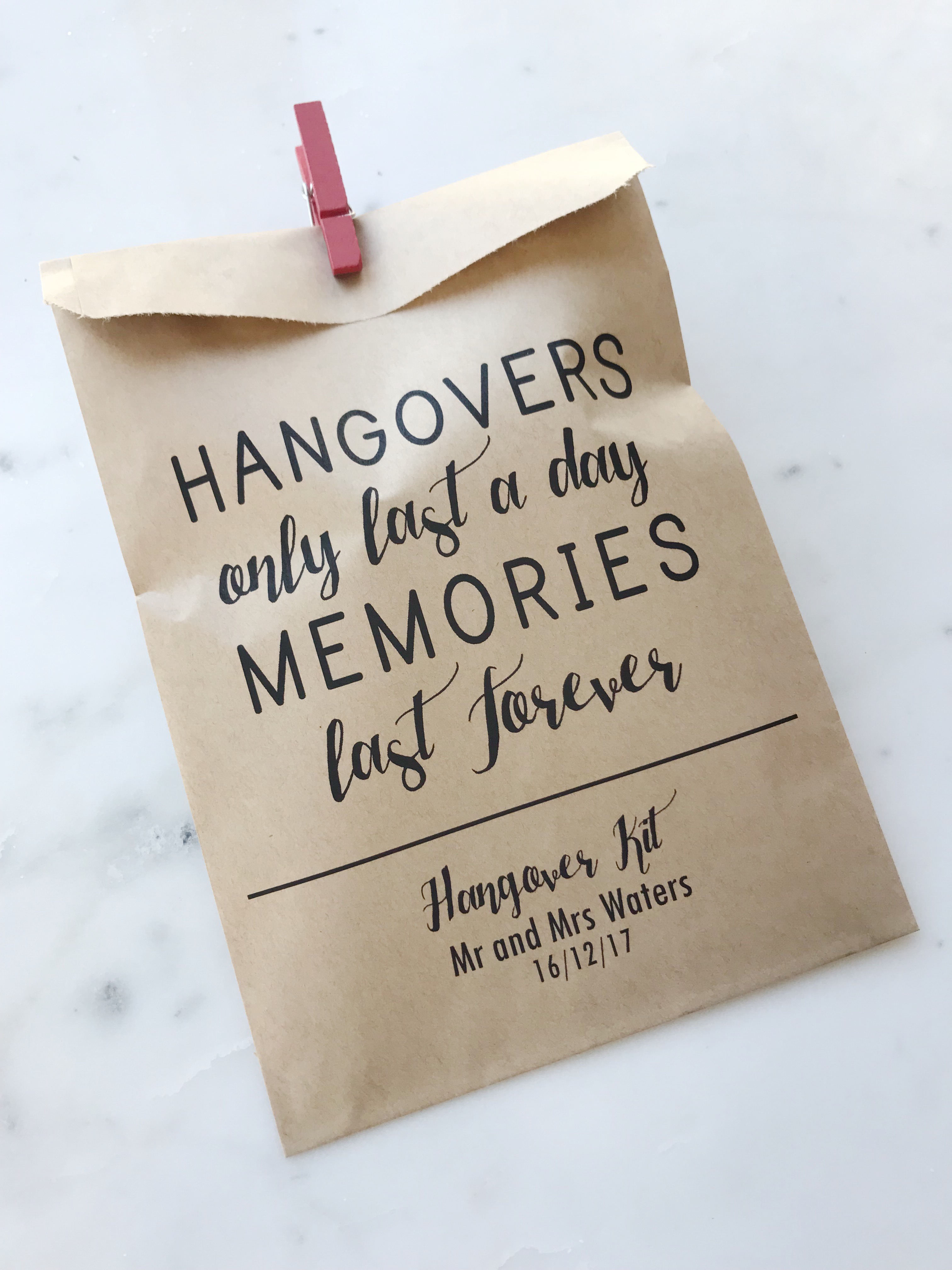 Hangover and Memories Forever Kit Bags