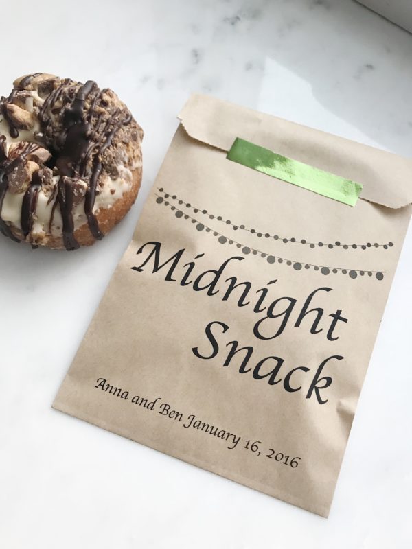 Midnight Snack Wedding Food Bags