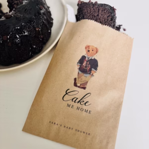 Custom color printed RL Teddy Cake Me Home  Baby Shower Cake bags